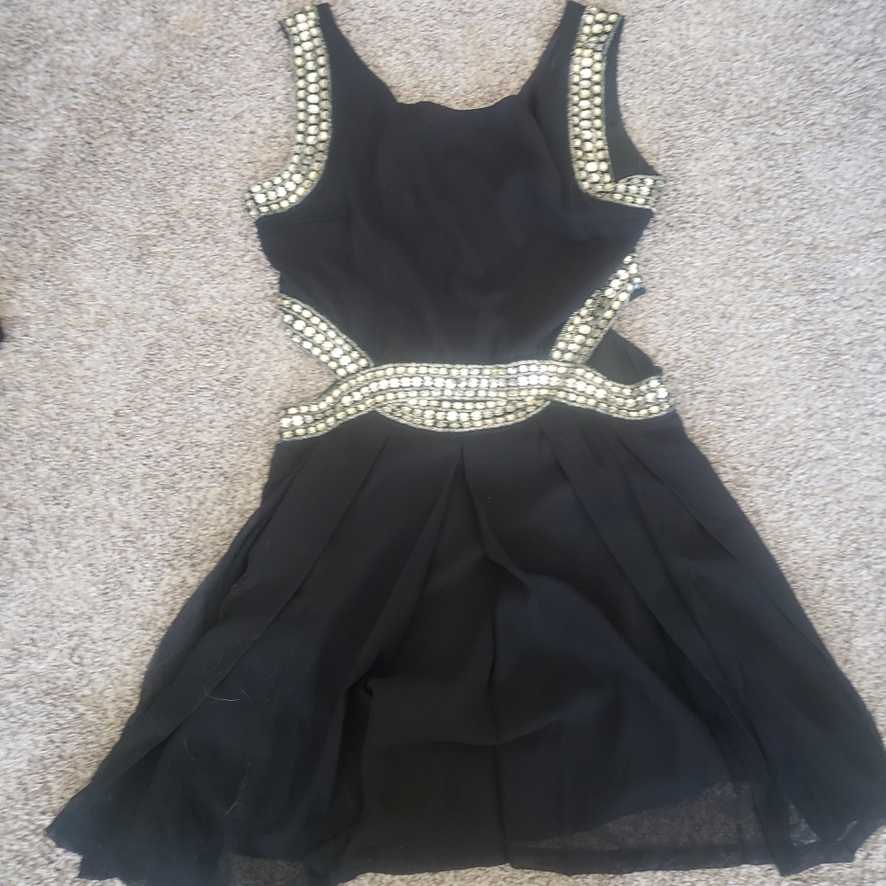 Spy zone exchange black sparkle cut out dress